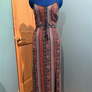 Xhilaration Blue and Red Sleeveless Maxi Sundress